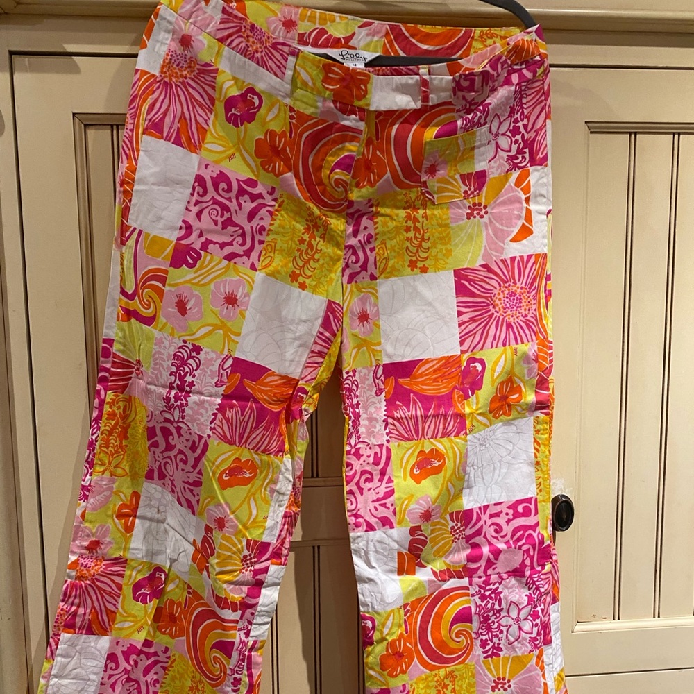 Lilly Pulitzer Cropped Pants 12 Kings Court Patch